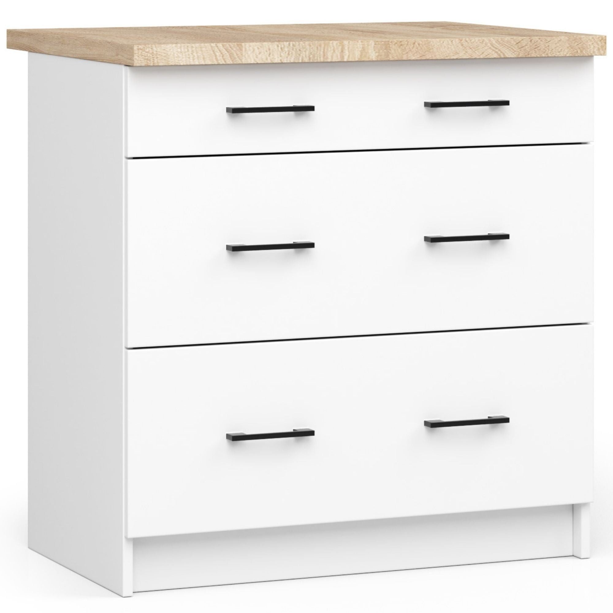 Raumhirsch Furniture Unterschrank Moderner Küchenunterschrank - 3 Schubladen - Küchenmodul (viele Farbvarianten, Maße 60 x 80 x 46 cm) - Hochwertig & stabil