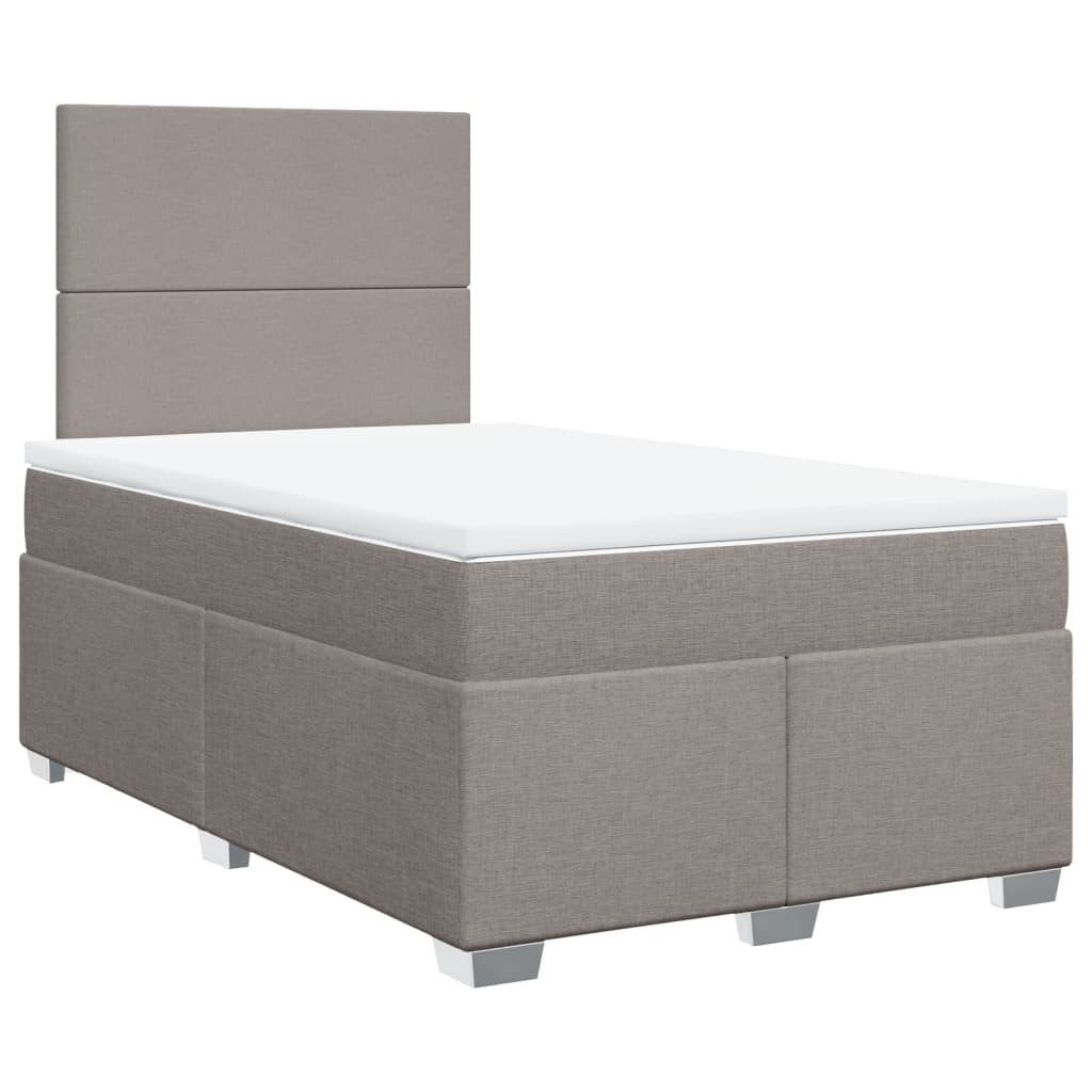 vidaXL Bett Boxspringbett mit Matratze Taupe 120x200 cm Stoff
