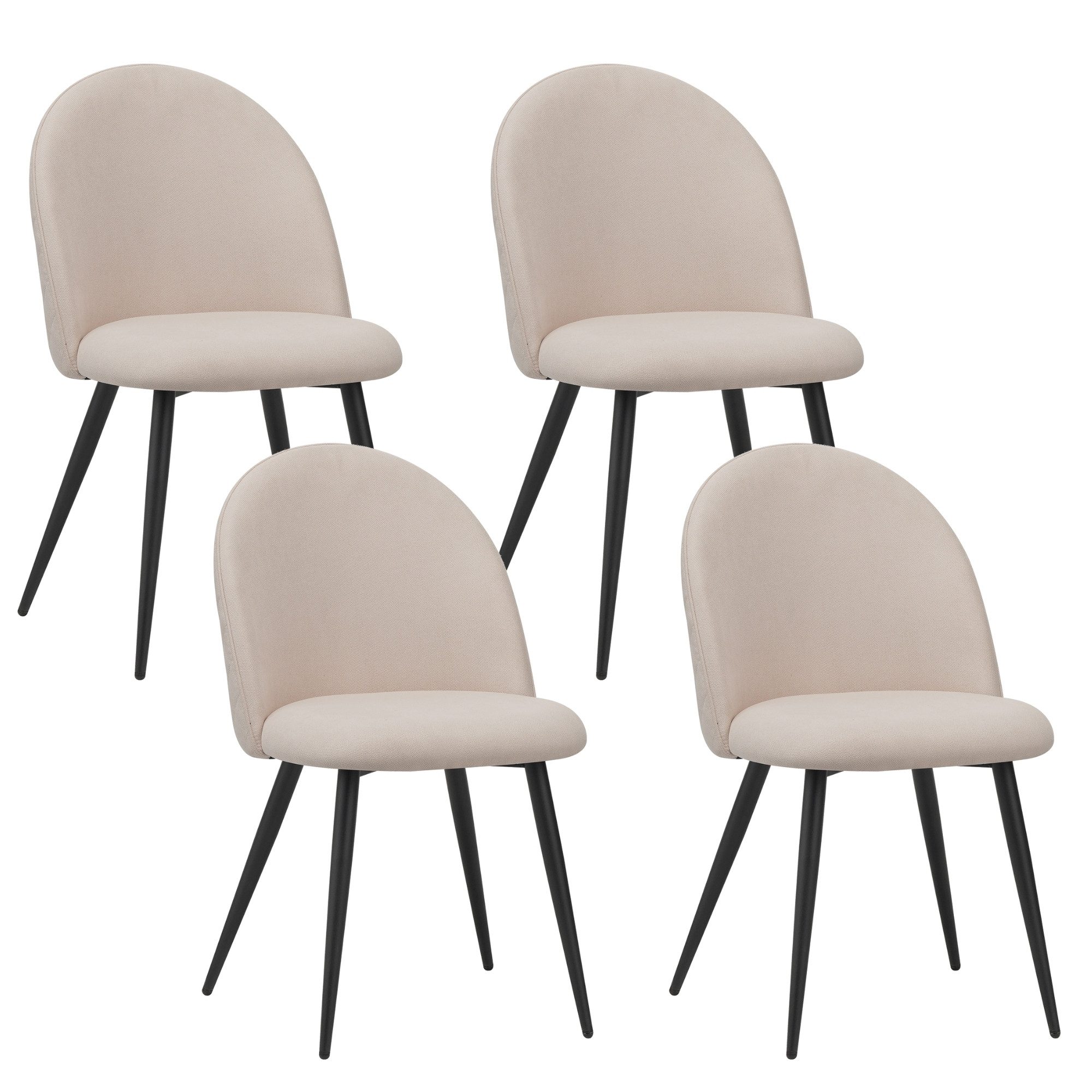Albatros International Esszimmerstuhl Esszimmer Stühle 4 er Set CAPO, Stuhl Stühle Esszimmerstühle, Küche (4er Set, Beige, Stoff Bezug), Küchenstuhl Küchenstühle Essstühle für den Esstisch Ess Stühle