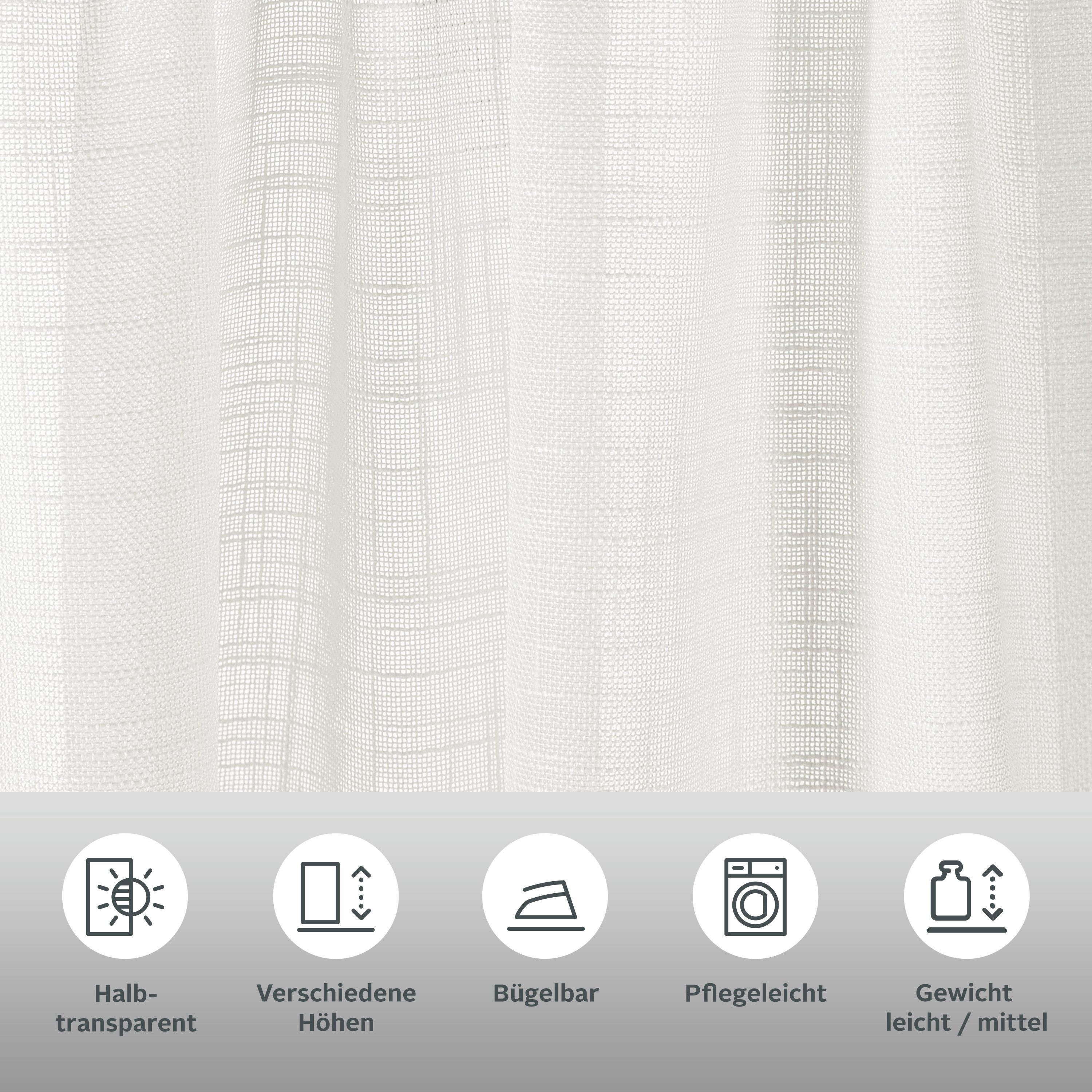 LeGer Home by Lena Gercke Gardine Marusha (1 St), Stangendurchzug, halbtransparent, Leinenoptik, grob gewebt, verschiedene Größen