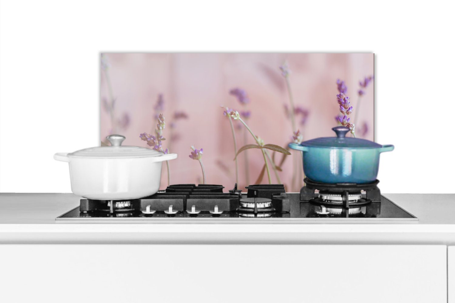 MuchoWow Küchenrückwand Lavendel - Botanisch - (1-tlg), Natur, Schmutzflecken Fett 60x30 Wandschutz, Küchen und gegen Blumen - für Lila - cm
