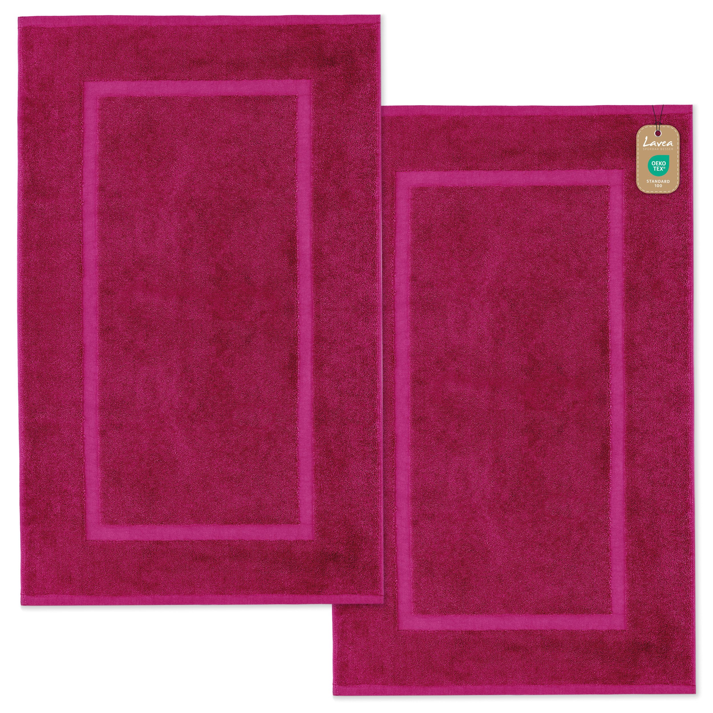 Lavea Badematte Elena-Frottierserie 50x80 cm, 100% Baumwolle, 500 g/m² Frottier, weich & saugstark, pflegeleicht