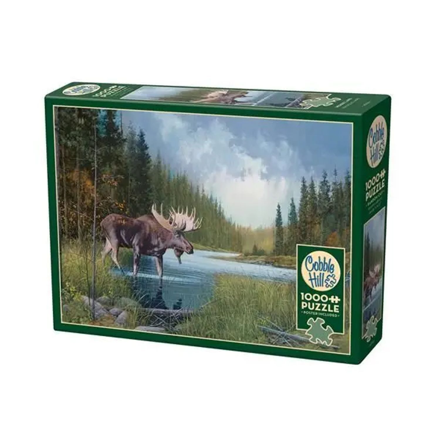 COBBLE HILL Puzzle Cobble Hill Elch im See 1000 Teile, 1000 Puzzleteile