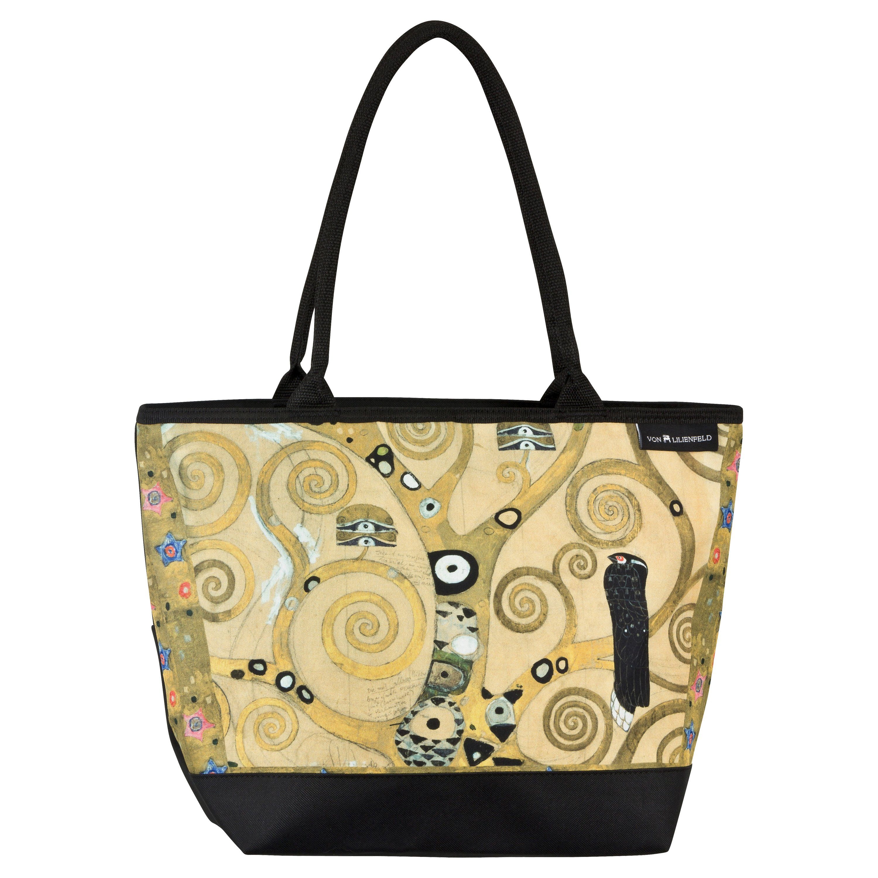 von Lilienfeld Handtasche Tasche mit Kunstmotiv Gustav Klimt Lebensbaum Shopper, Kunstdruck auf der Vorderseite