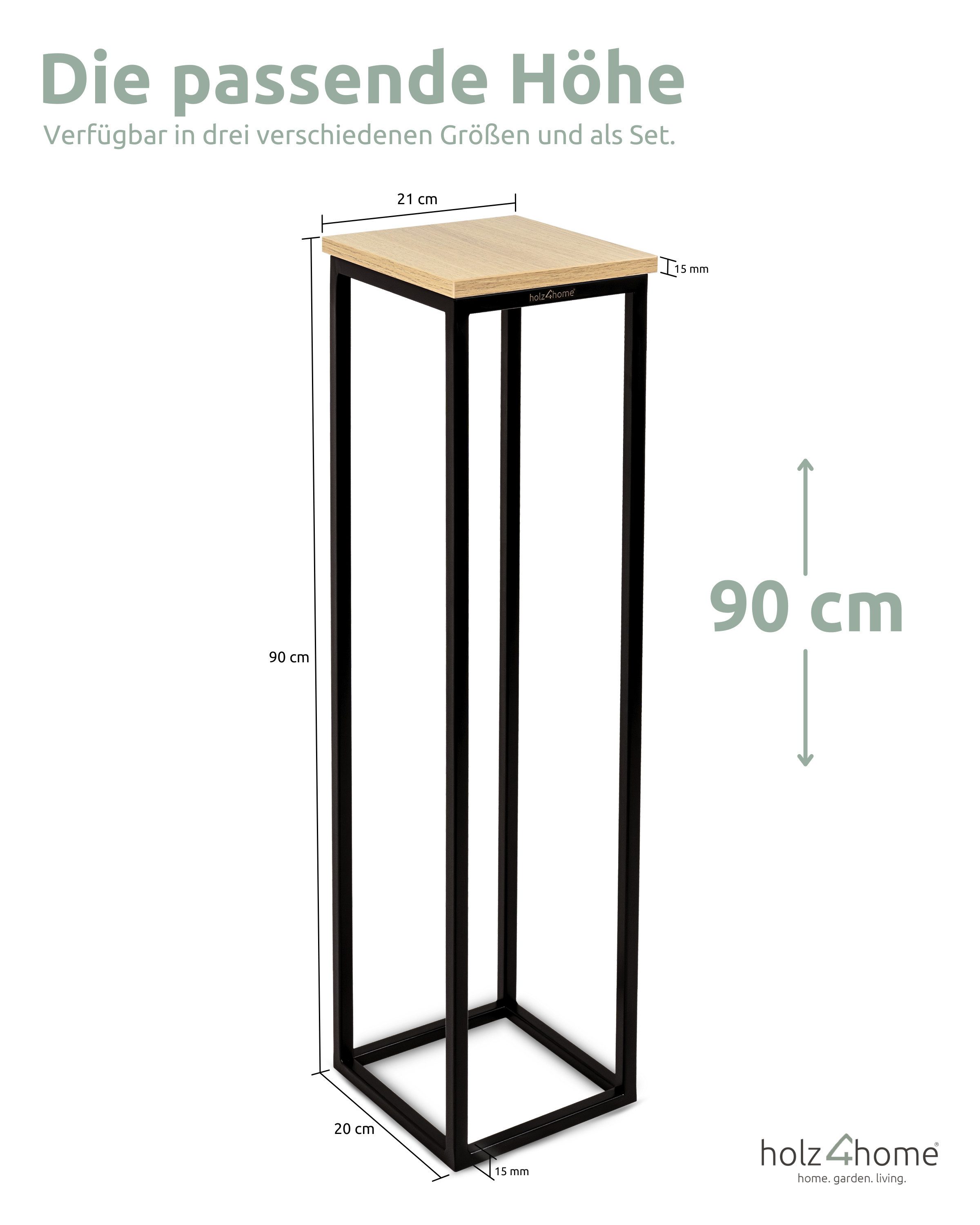 holz4home® Blumenständer Dekoständer MDF Sonoma Eiche mit Metallgestell – Bild 5 von 5