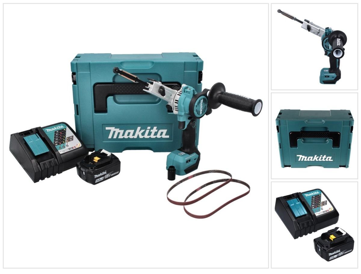 Makita Bandschleifer DBS 180 RT1J Akku Bandfeile 18 V 9 x 533 mm Brushless + 1x Akku 5,0 A