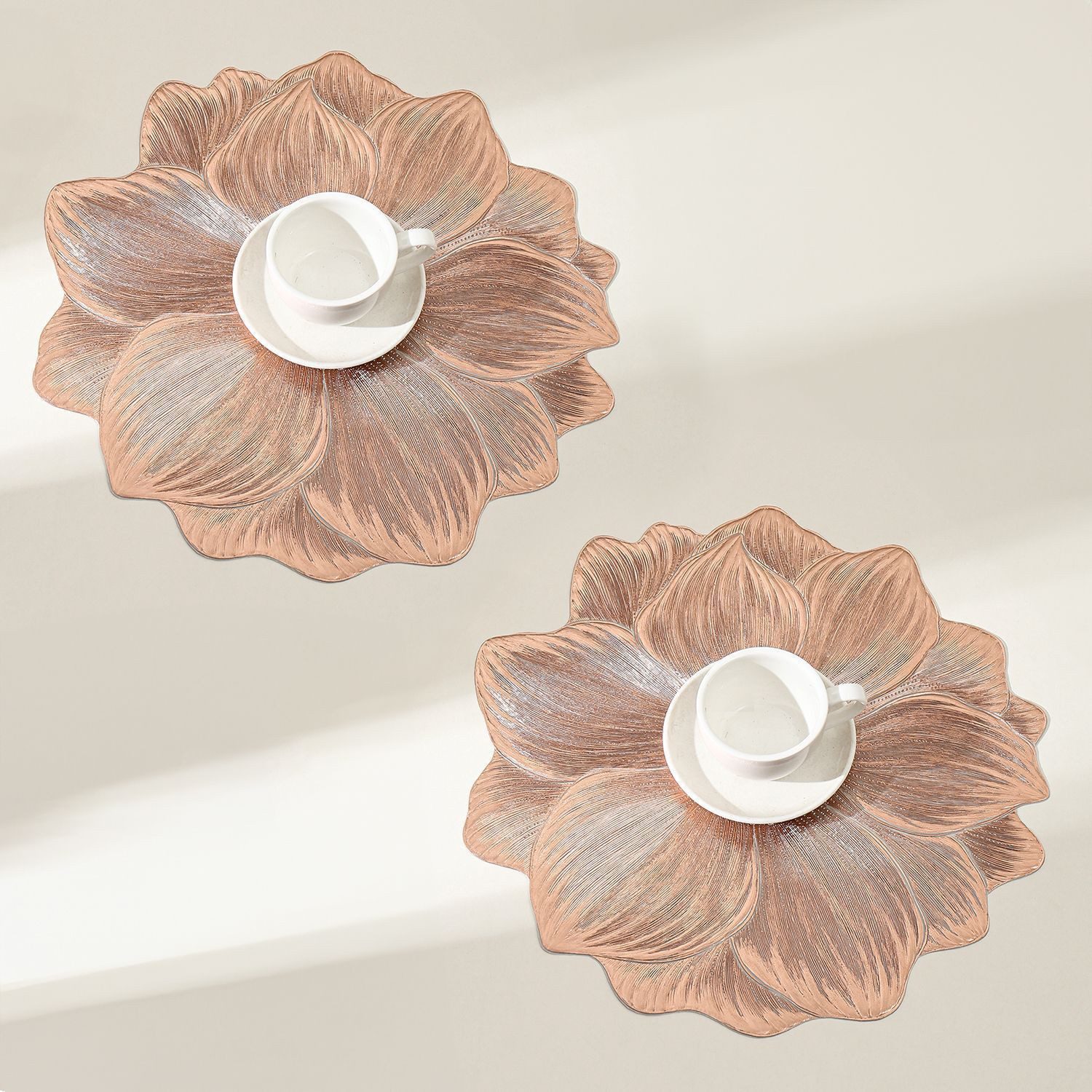 BYSURE Platzset, (2-St), Platzdeckchen 2er 4er 6er Set PVC Platzsets Abwaschbar Lotus 38x38