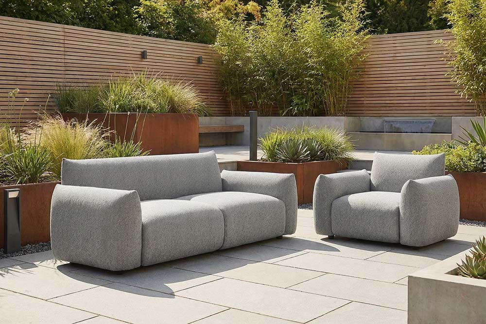 riess-ambiente SEAHAWK 205cm anthrazit - Outdoor-Stoff, Aluminium, Olefin, wetterfest, Einzelartikel 1 Teile, UV-beständiger Outdoor-2-Sitzer - ideal für Garten, Balkon & Terrasse
