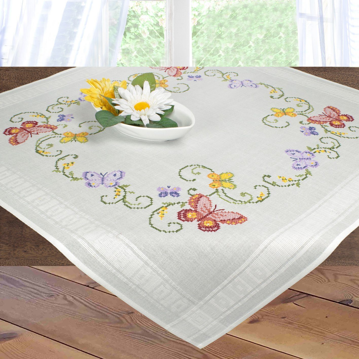 Delindo Lifestyle Kreativset Handarbeits Tischdecken Stickpackung, Sticken günstig online kaufen