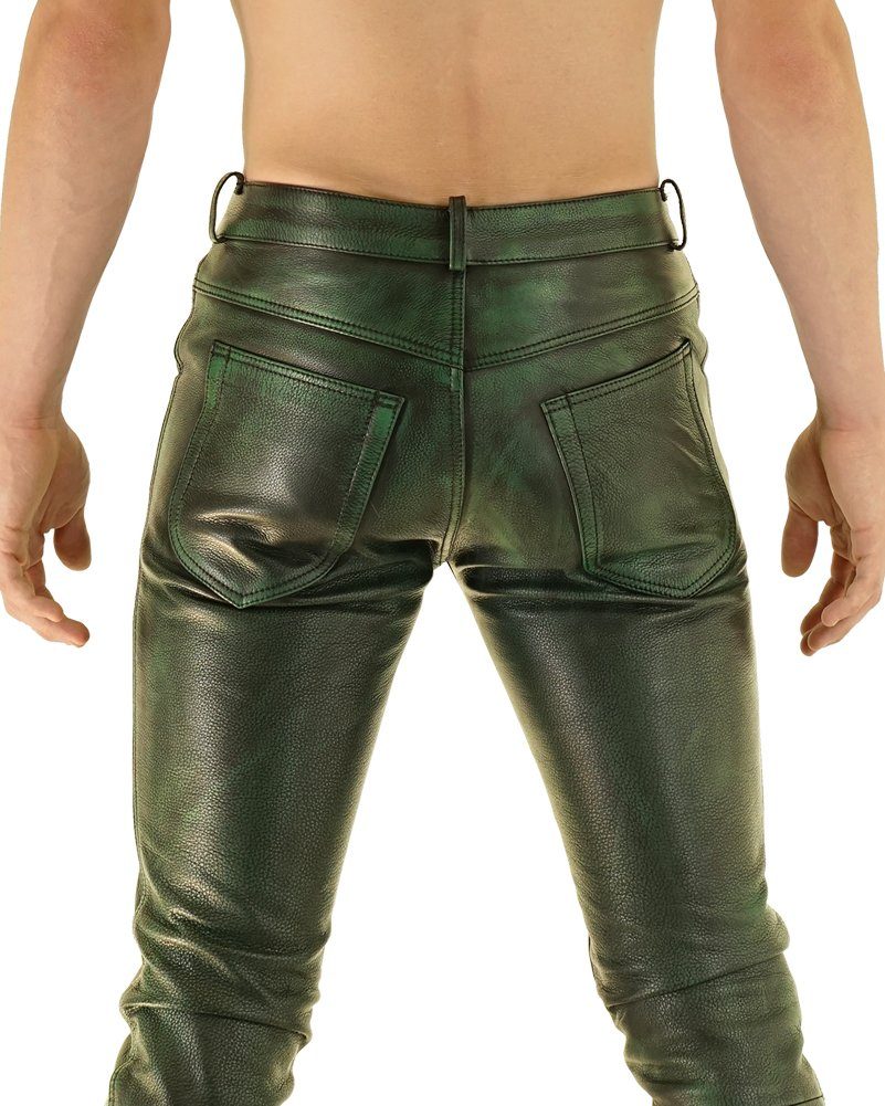 BOCKLE Lederhose Bockle® 2023 STRETCH Dark Green Echtleder Lederhose Lederj günstig online kaufen