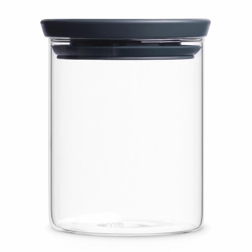 Brabantia Aufbewahrungssystem Stapelbarer Glasbehälter Dunkelgrau 0.6 L, Glas, (1-tlg)