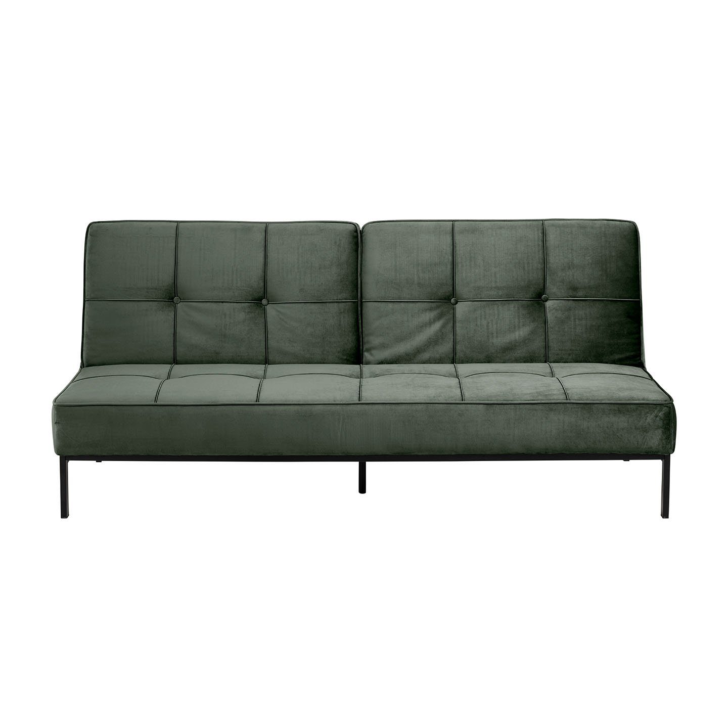 ebuy24 Schlafsofa Peyton Schlafsofa tannengrün, Metall schwarz.