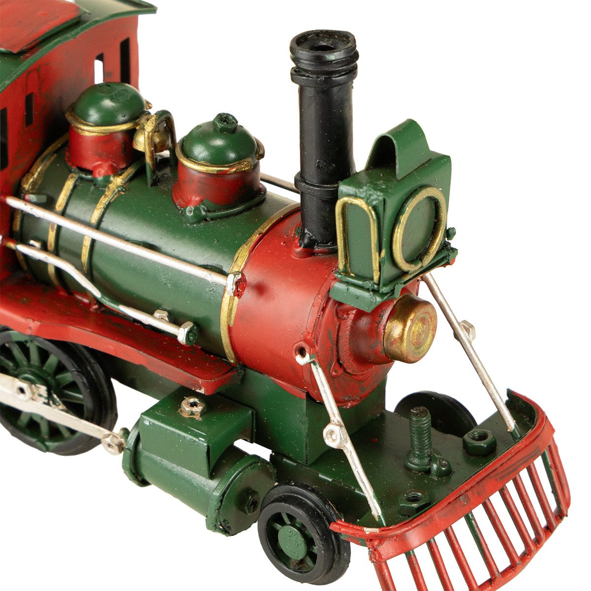 Kaemingk Weihnachtsmann Weihnachtsdeko Zug mit Dampf-Lokomotive und festlicher Tanne
