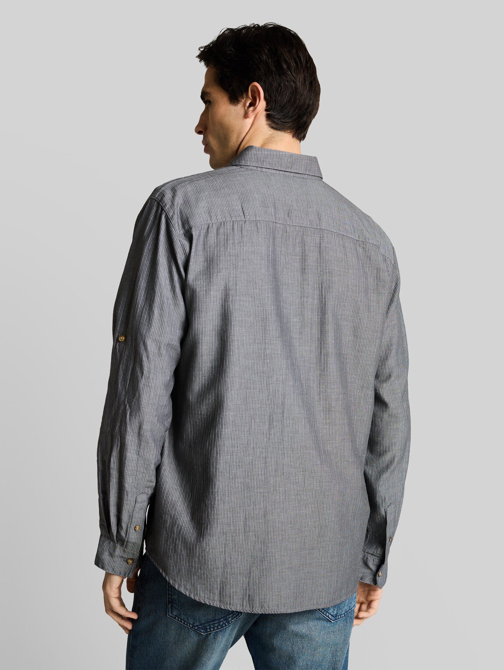 TOM TAILOR Langarmhemd Blusen & Shirts Regular Fit Hemd mit Turn-Up-Funktion