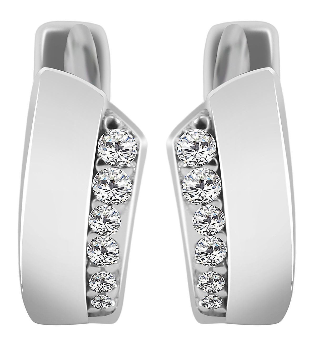 Adelia´s Klappcreolen Ohrringe – Klappcreole aus 925 Silber mit Zirkonia, Perfekt als Geschenk zum Jubiläum