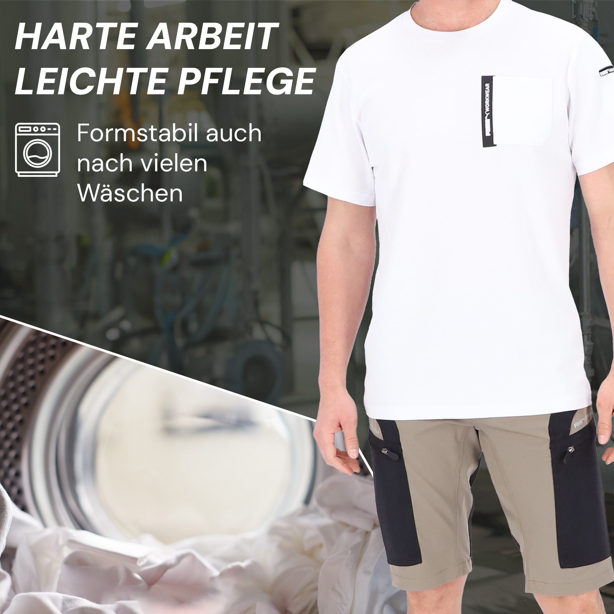 PUMA Workwear T-Shirt ADVANCED Arbeitsshirt - Herren Shirt mit Brusttasche - Utility Fach Strapazierfähiges und atmungsaktives Gewebe, für Handwerk und Logistik – Bild 5 von 5