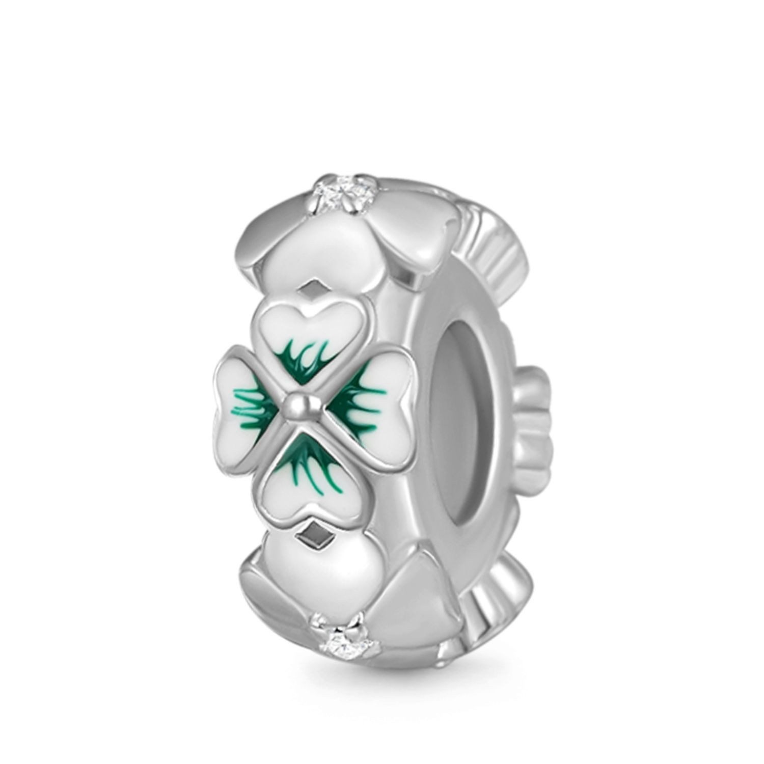 Bead Gnoce Charm Stopper Glücksklee GYC029 Silber