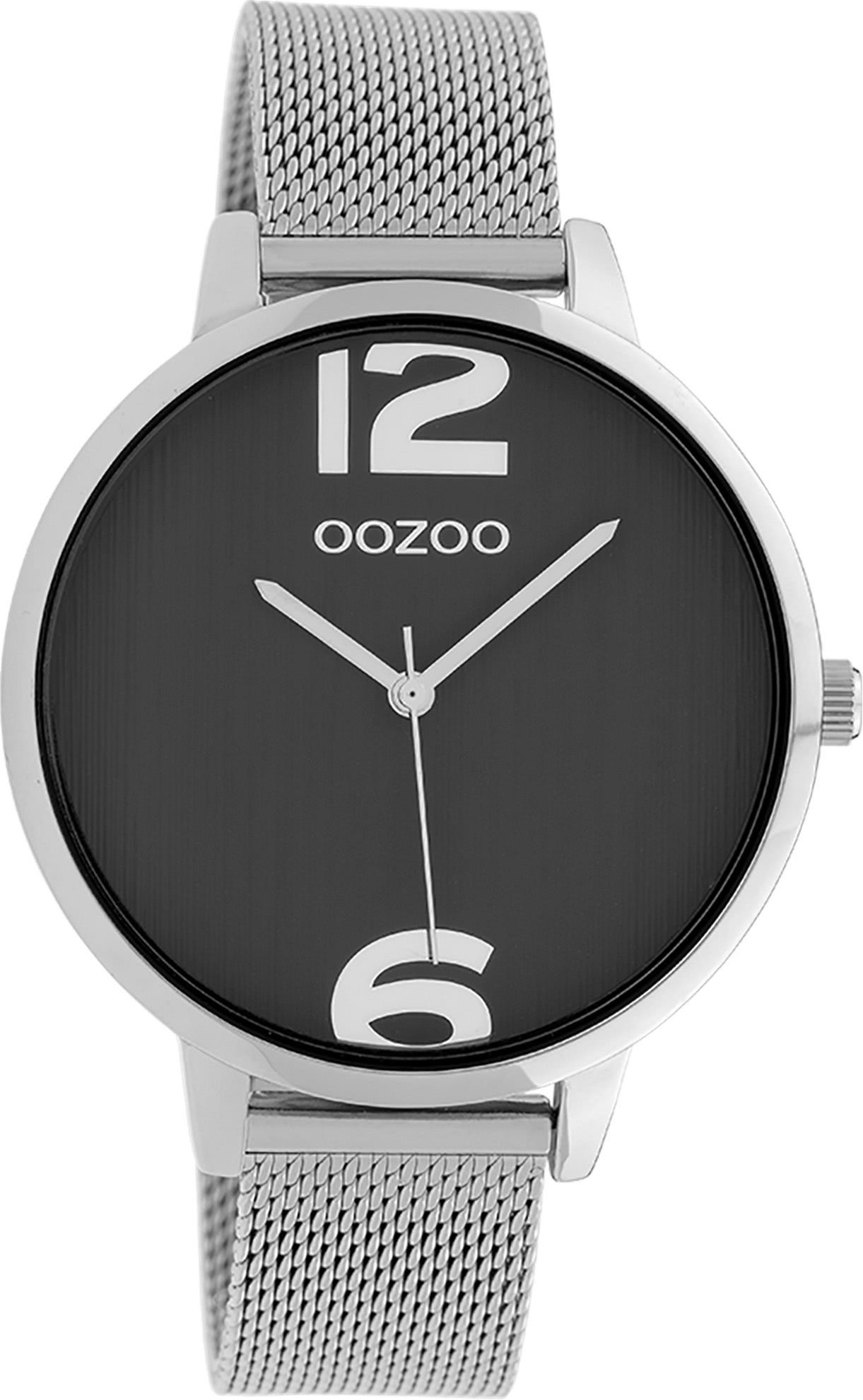 OOZOO Quarzuhr Oozoo Damen Armbanduhr Schiebeverschluss 42mm) stufenlos verstellbarer Fashion-Style, Analog, Damenuhr rund, groß Timepieces (ca. Metallarmband