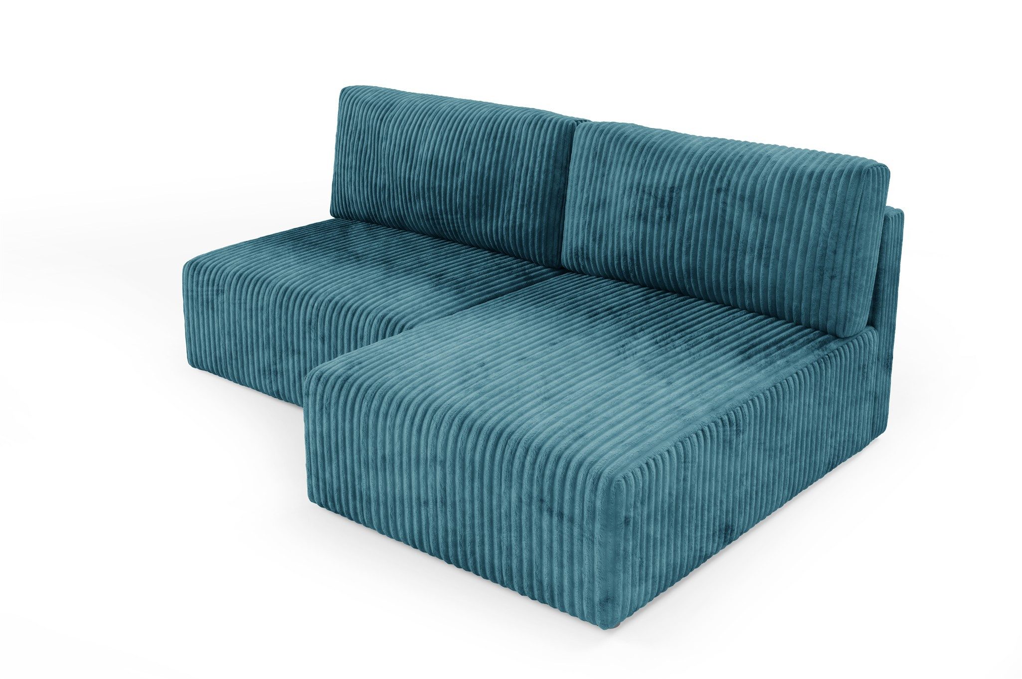 Fun Möbel Ecksofa Sofa FUN ALEGRIA XS mit Schlaffunktion in Velourstoff Tilia, mit Schlaffunktion und Bettkasten, Ottomane Links oder Rechts