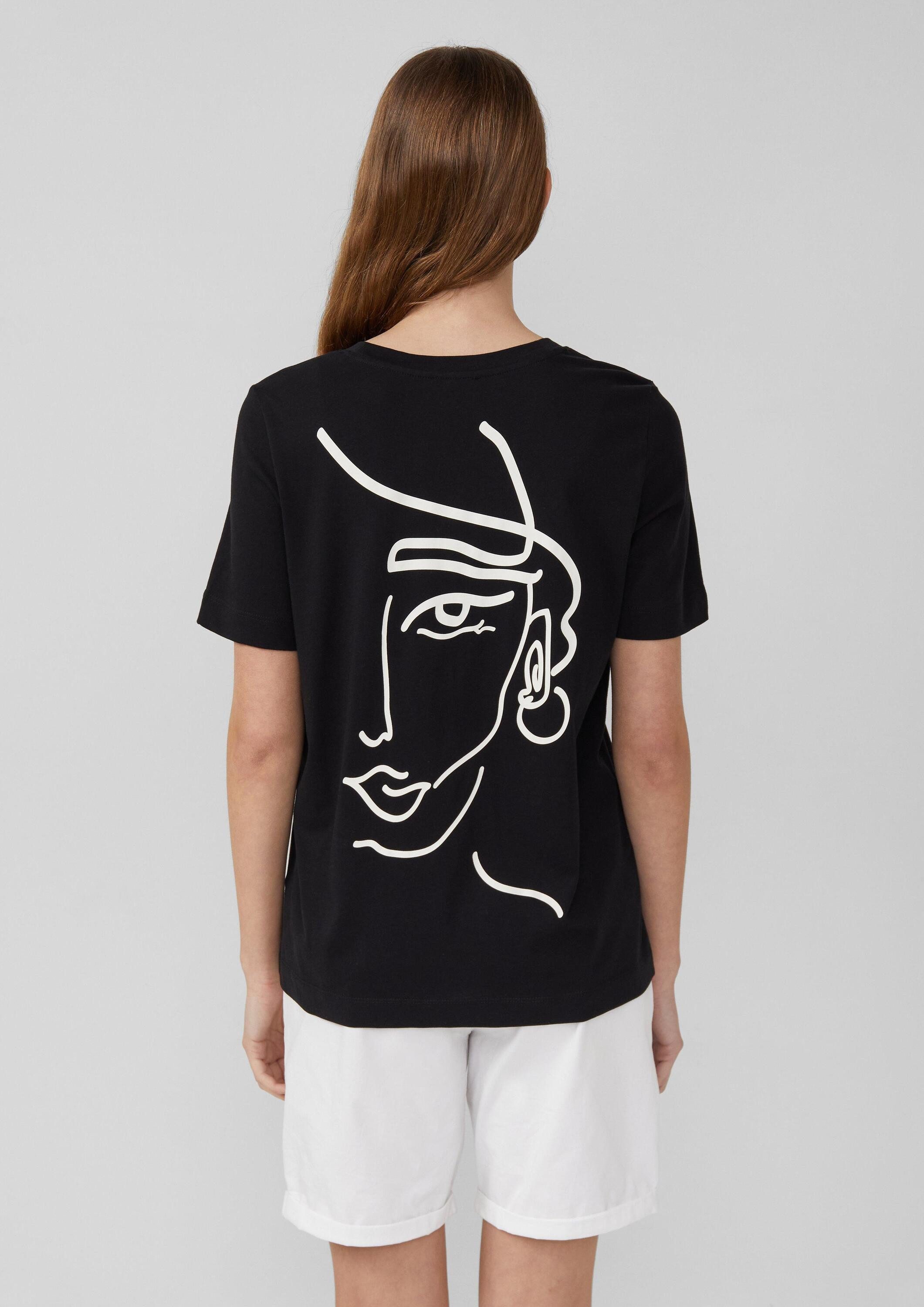 s.Oliver Kurzarmshirt T-Shirt T-Shirt im Relaxed Fit mit Front- und Rückenp günstig online kaufen