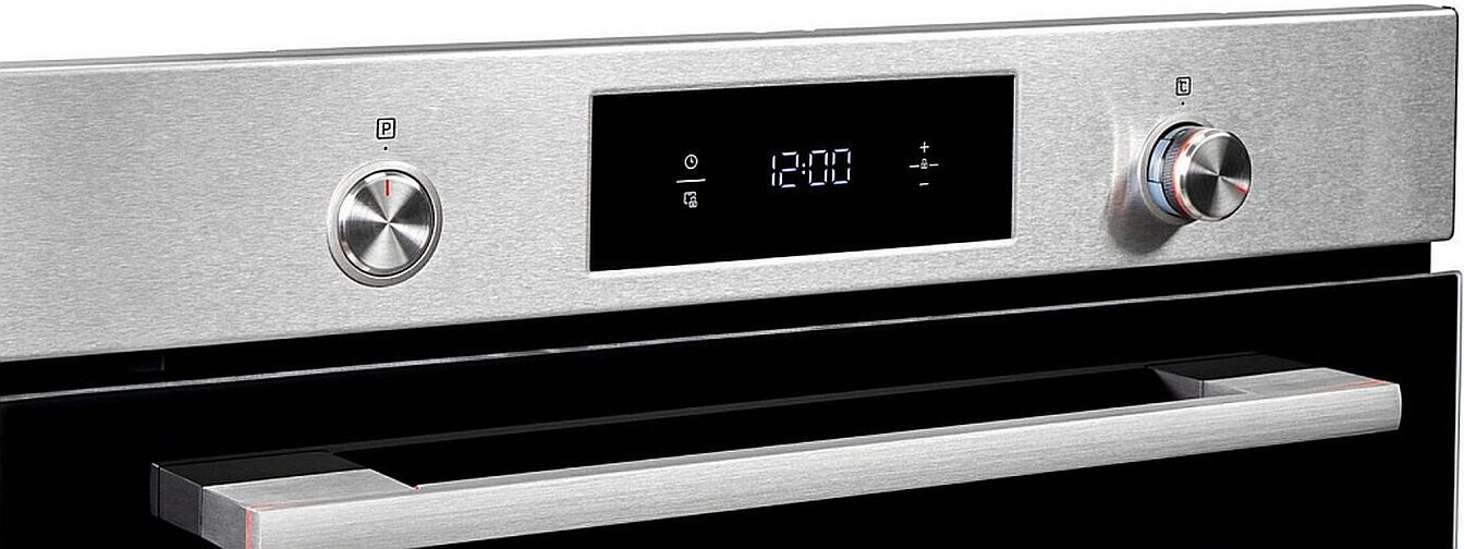 Sharp Backofen 78 Liter Pyrolyse Funktion Edelstahl 1-fach Vollauszug K-71P28INM-EU, mit 1-fach Vollauszug