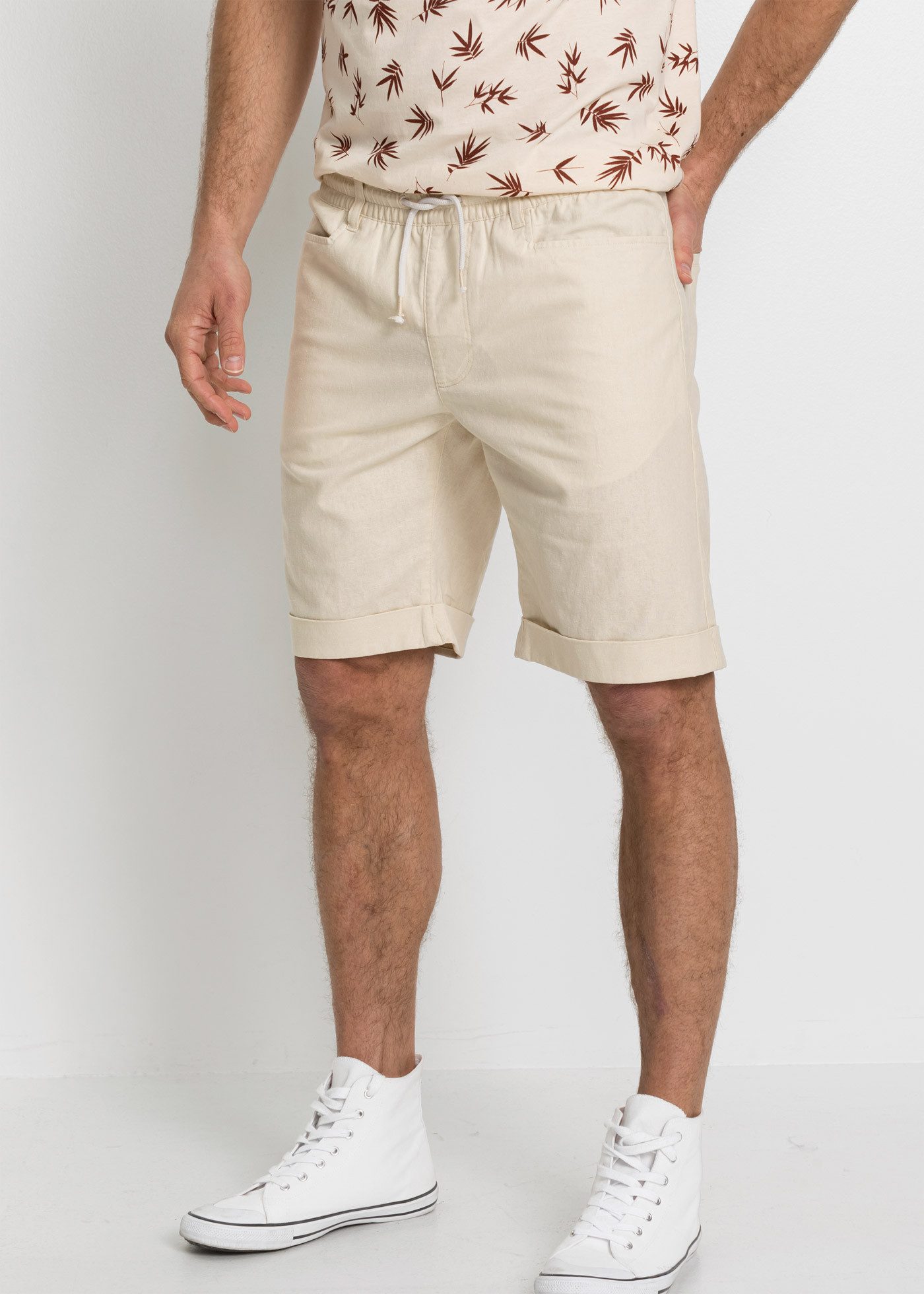 bonprix Bermudas aus Leinen-Baumwoll-Mix, Regular Fit, lässiger Stil