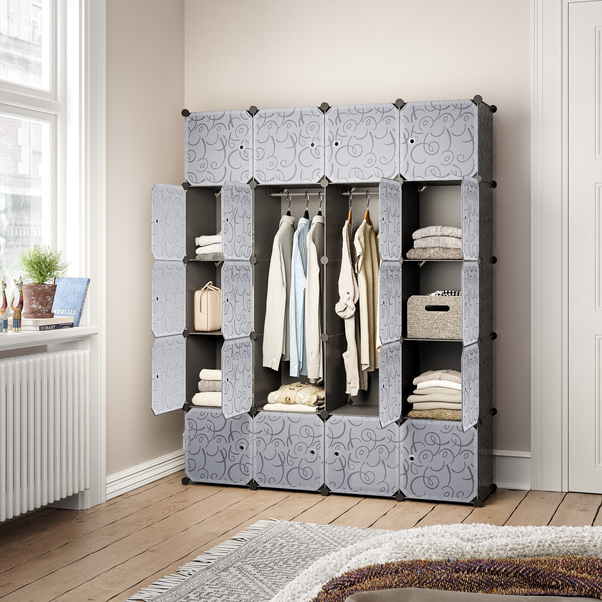 Mondeer Kleiderschrank Steckregal (Staub- und Wasserabweisend, günstig online kaufen