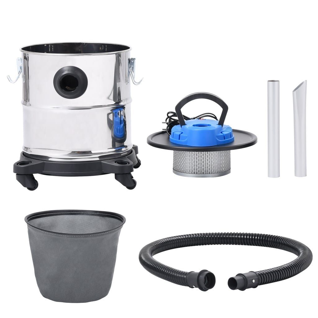 vidaXL Bodenstaubsauger 20 L Aschesauger mit HEPA-Filter 1200W 20 L Edelstahl, 1200 W