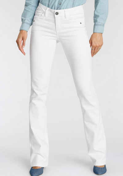 Arizona Bootcut-Jeans mit Keileinsätzen Low Waist