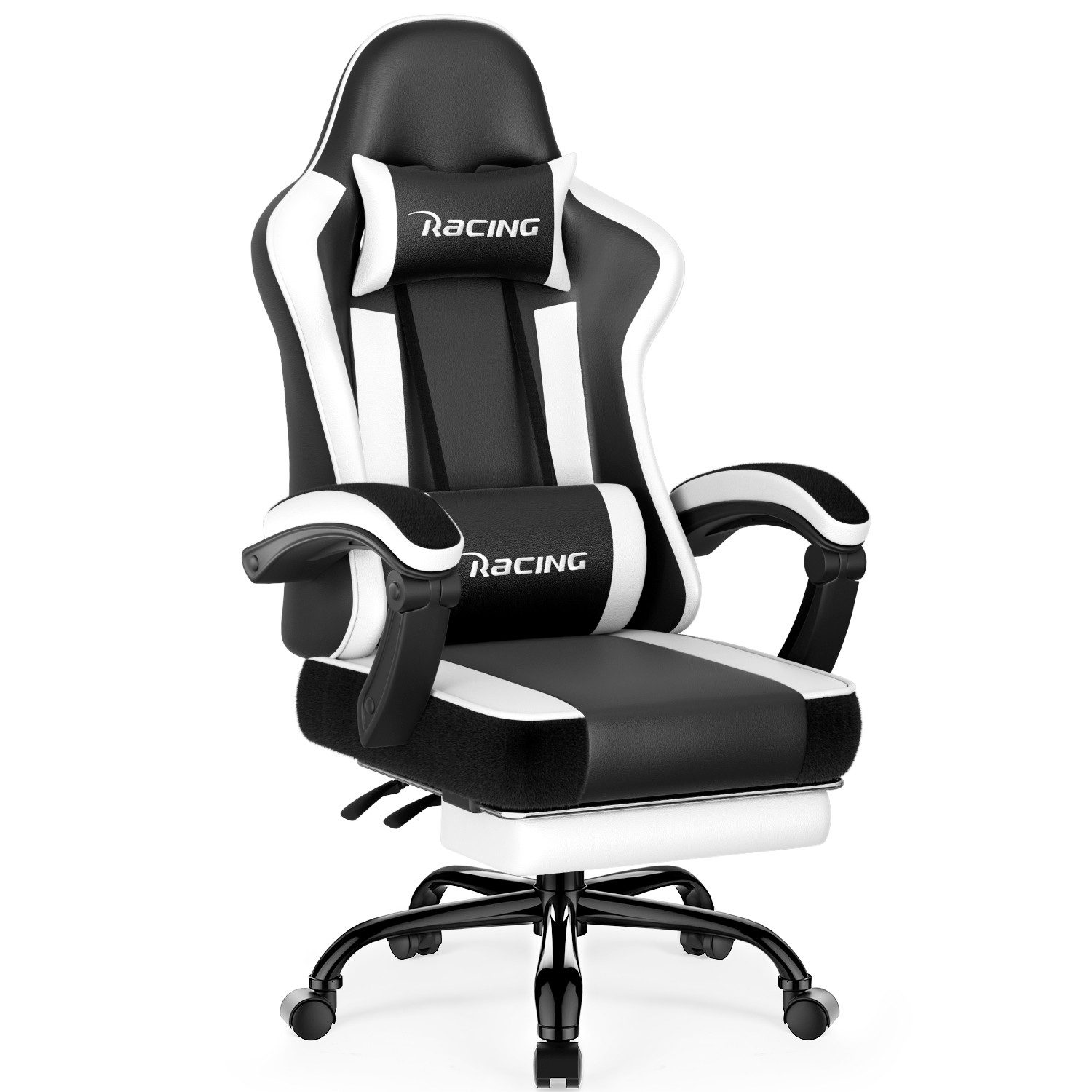 Hiazurm Gaming-Stuhl Gaming Stuhl Chair Gamer Sessel - Ergonomischer Gamer Stuhl (Tragkraft 150 Kg), Gamingstuhl mit Fußstütze Kopfstütze und Lordosenstütz PC Sessel