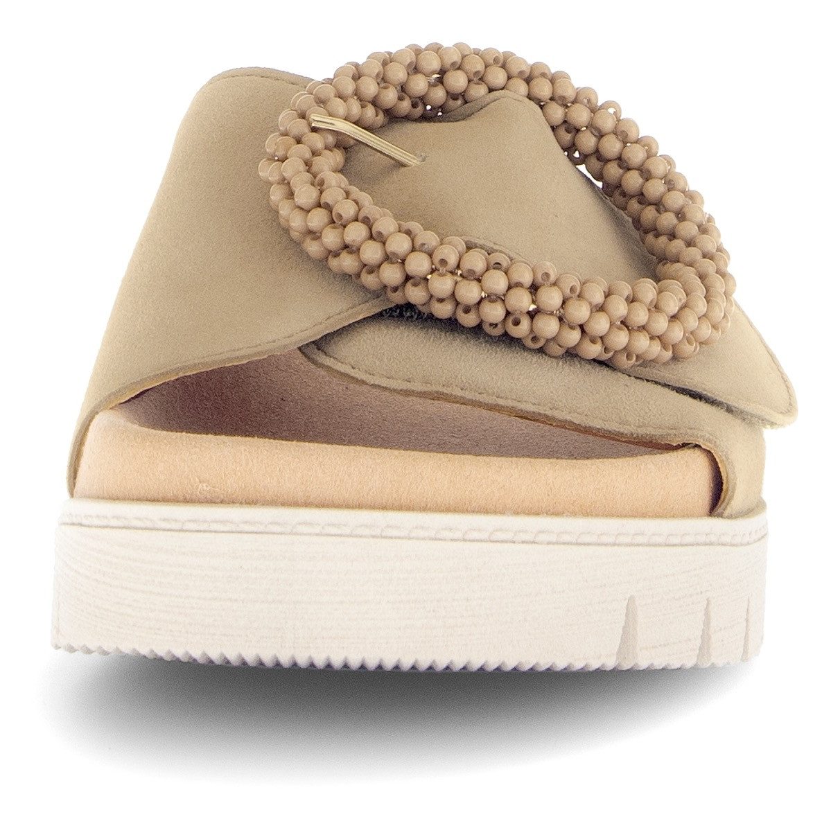 Gabor Pantolette, Plateau, Sommerschuh, Schlappen mit Zierperlen an der Zierschnalle