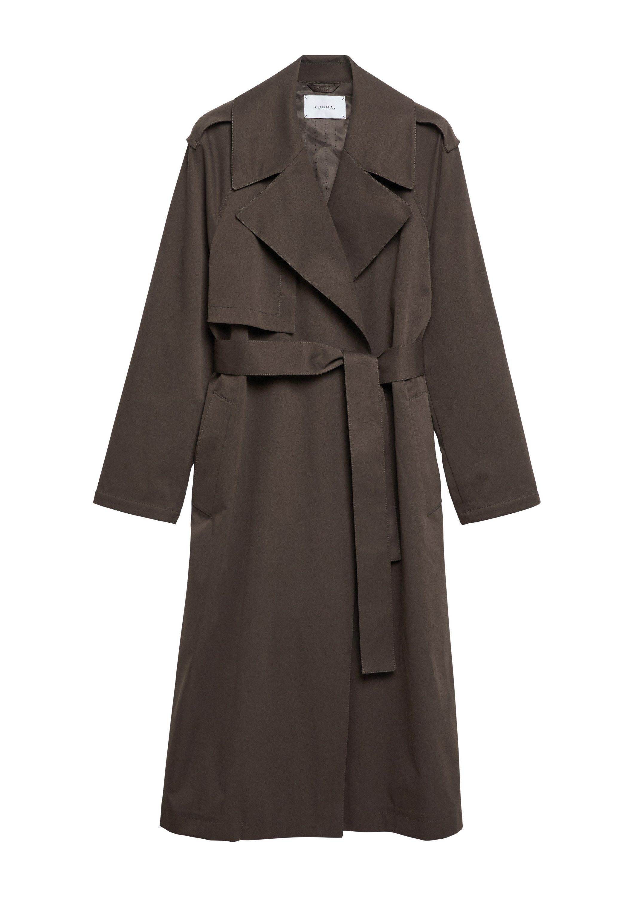 comma Trenchcoat Outdoor-Mantel Trench Coat mit Logo-Gürtel