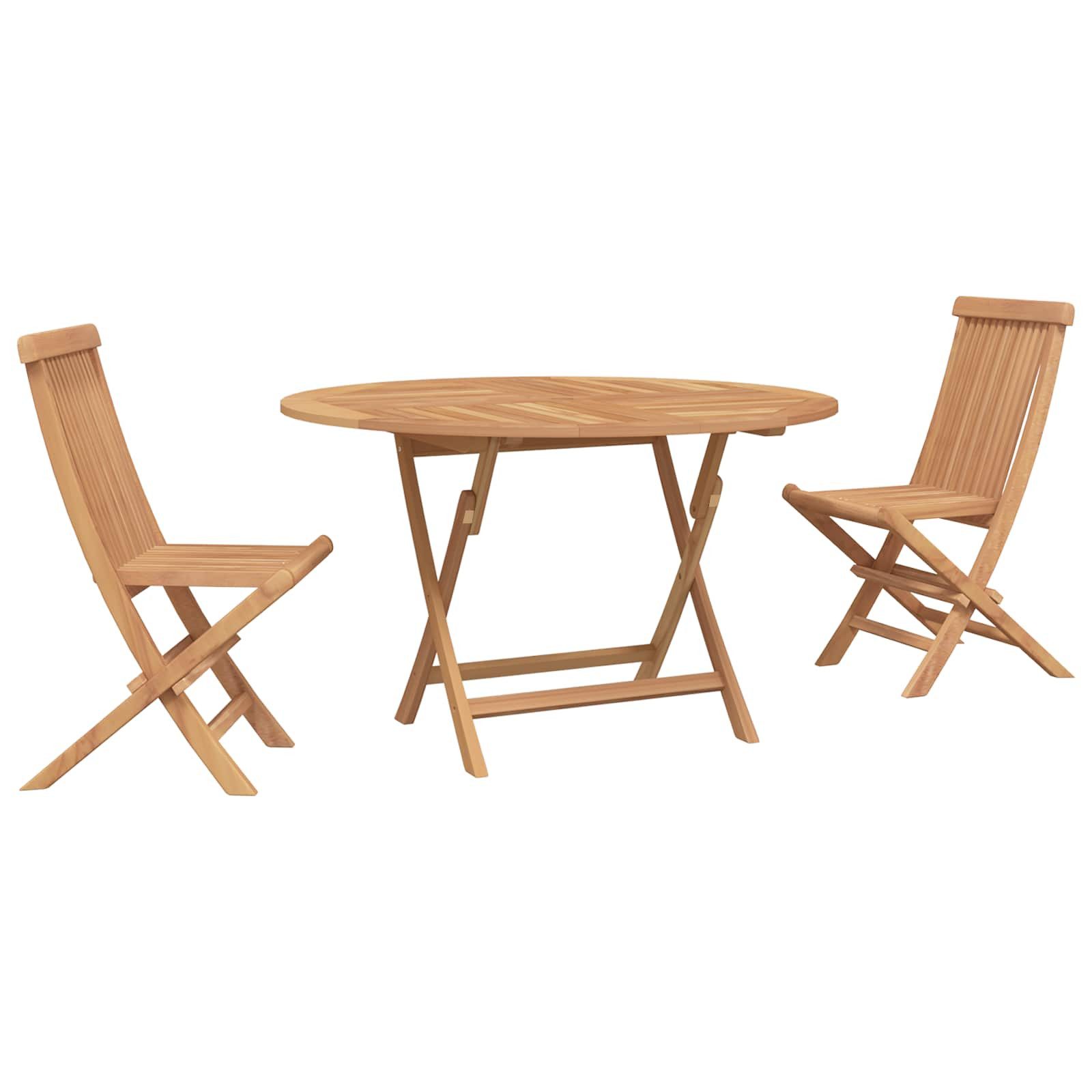 vidaXL Gartenlounge-Set Garten Bistro Set 3 pcs Natur Massivholz, (3-tlg)