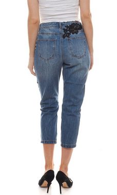 ONLY Boyfriend-Jeans ONLY Tonni Hose lockere Damen Boyfriend-Jeans mit Destroyed Effekten Denim Blau