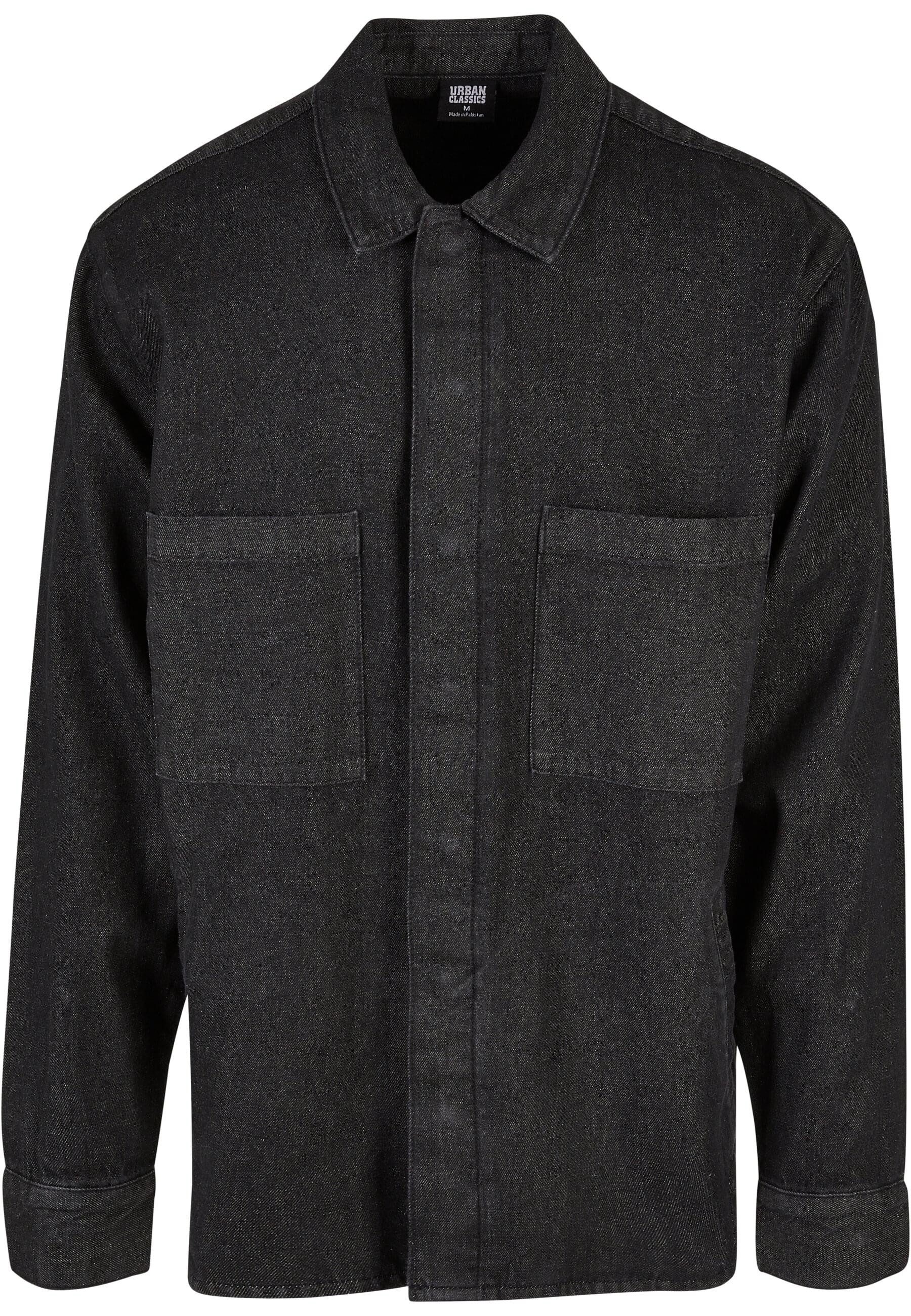 URBAN CLASSICS Langarmhemd Urban Classics Herren Oversized Denim Pocket Shirt (1-tlg)