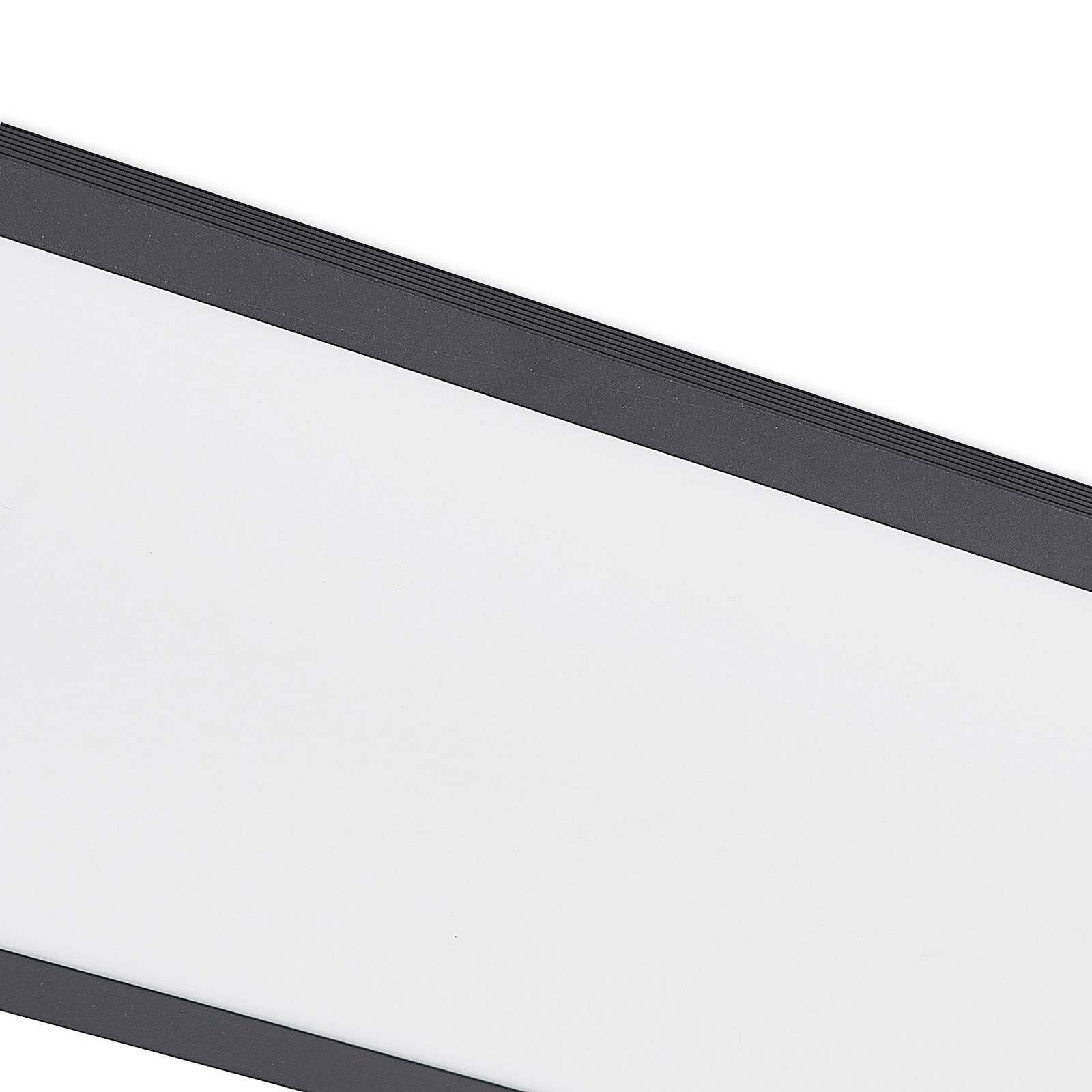 Lindby LED flammig, Panel weiß, Nelios, Schwarz, Kunststoff, Aluminium, Modern, fest universalweiß, 1 inkl. verbaut, LED-Leuchtmittel