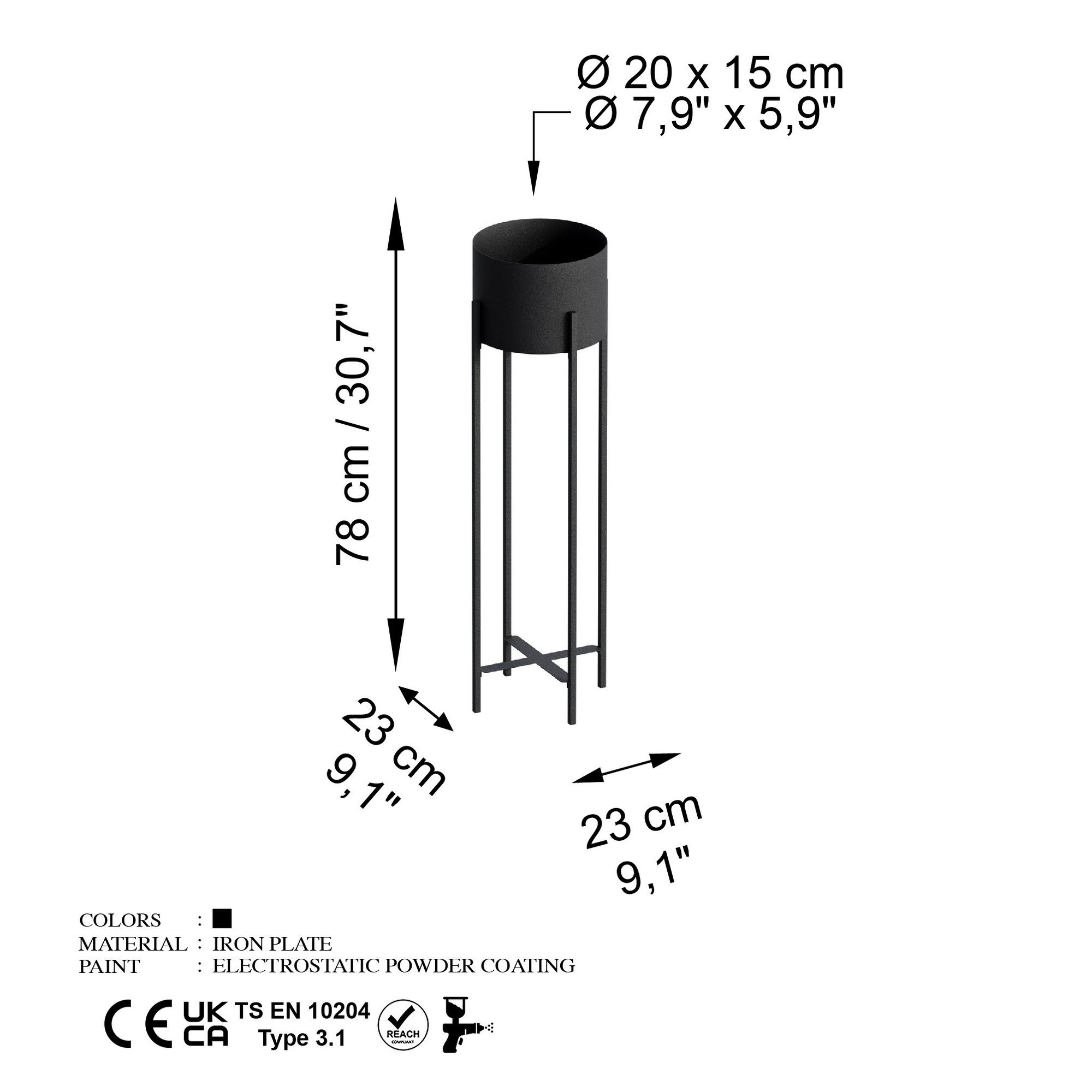 Hermia Concept Topf-Set 100% METAL, 78 cm x 23 cm x 23 cm M1192