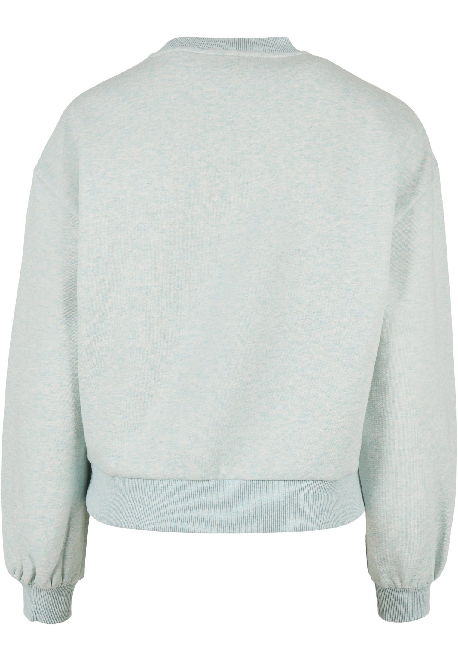 Ladies Crewneck Oversized Damen Sweater URBAN CLASSICS Color melange Melange aqua (1-tlg)