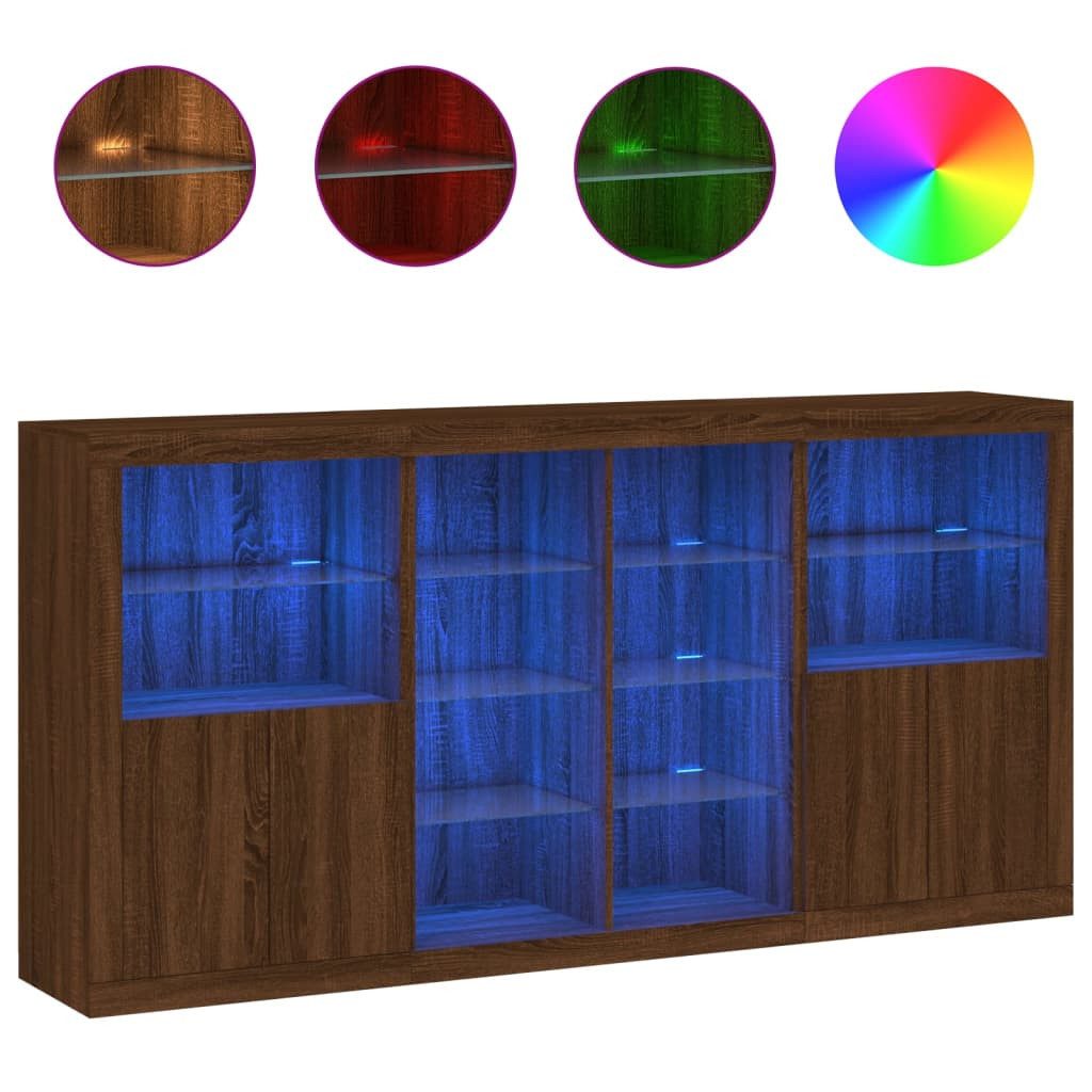 vidaXL Sideboard Sideboard mit LED-Leuchten Braun günstig online kaufen