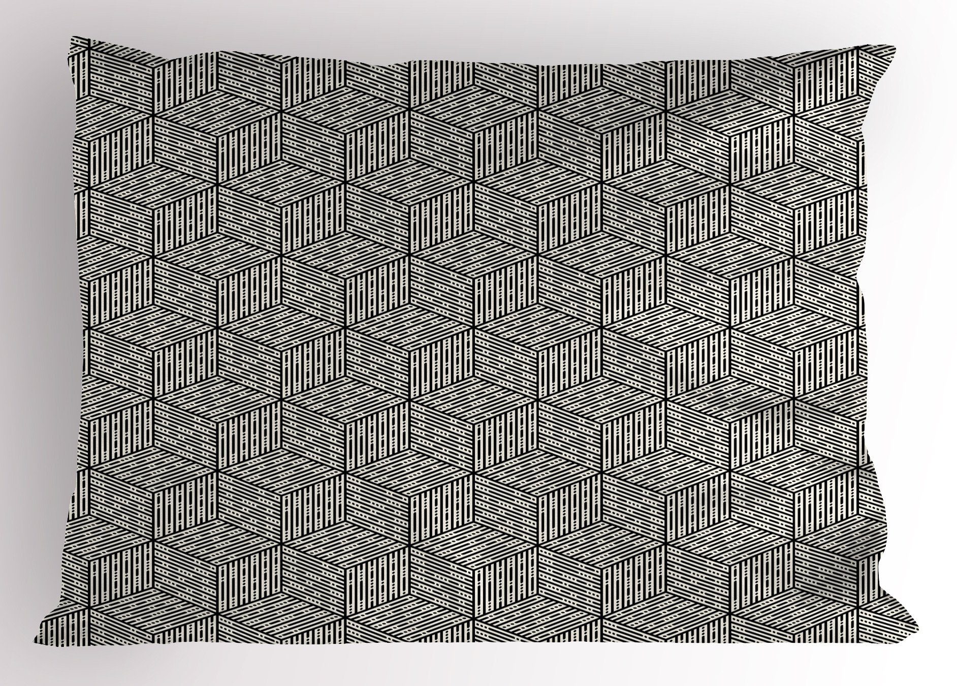 Abstrakte Kissenbezüge Kunst Kissenbezug, Stück), Geometrisch (1 Abakuhaus Dekorativer Standard Size Formen King Kubische Gedruckter
