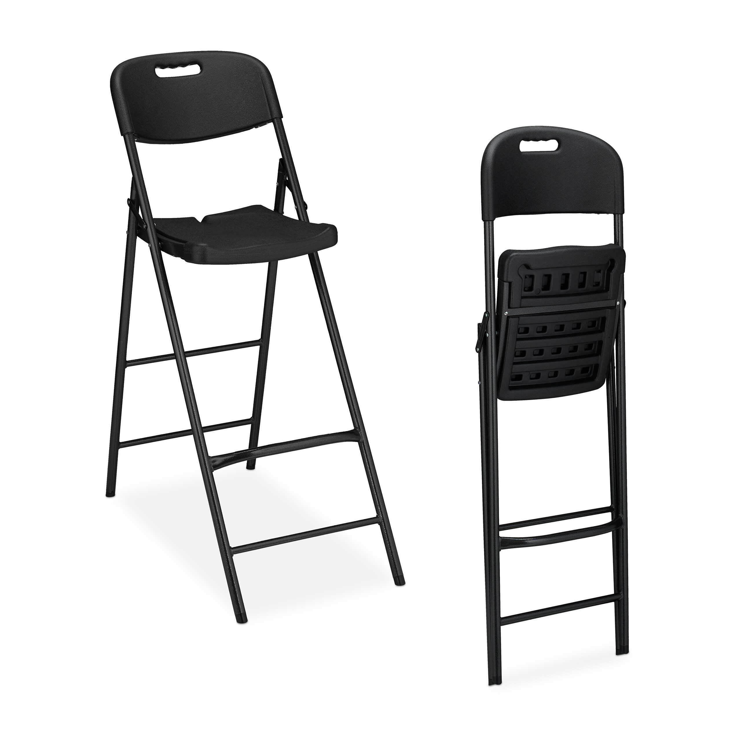 relaxdays Barhocker Klappbare Barhocker 2er Set (2 St., 2er Set), schwarz günstig online kaufen