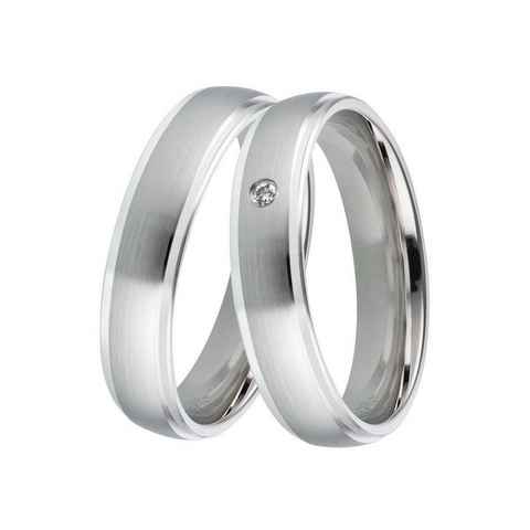 DOOSTI Trauring Schmuck Geschenk Silber 925 Trauring Ehering Partnerring LIEBE, Made in Germany, wahlweise mit oder ohne Brillant