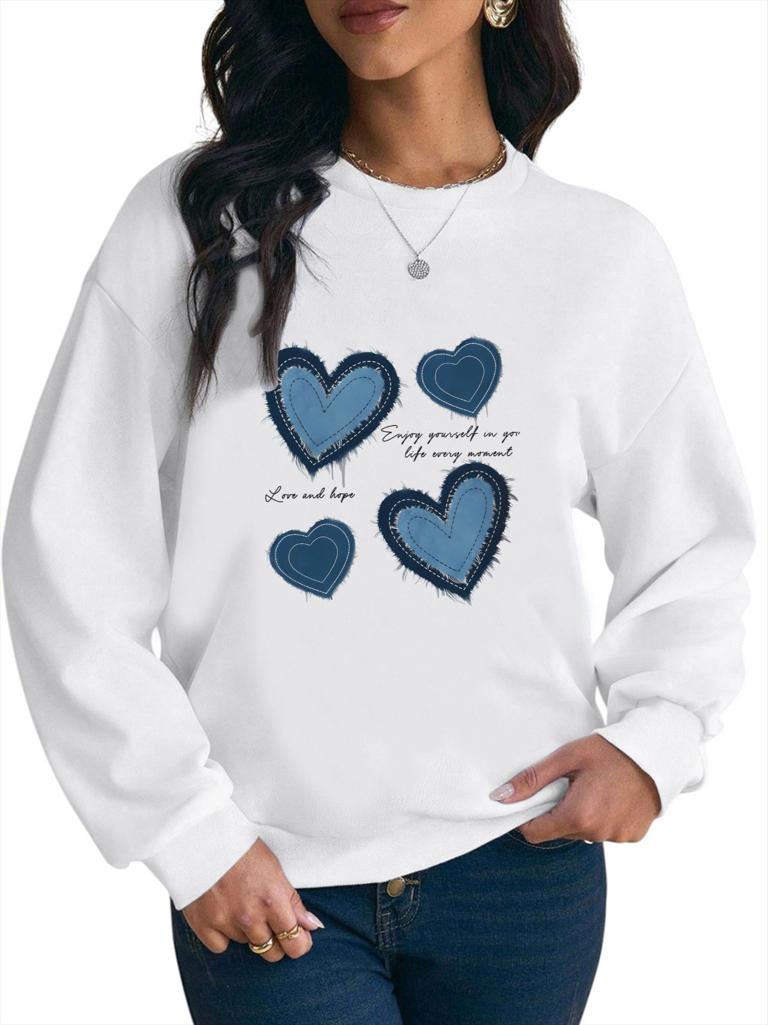 PYLIKE Fleecepullover Lockeres Damen Sweatshirt,Lässiger Casual günstig online kaufen