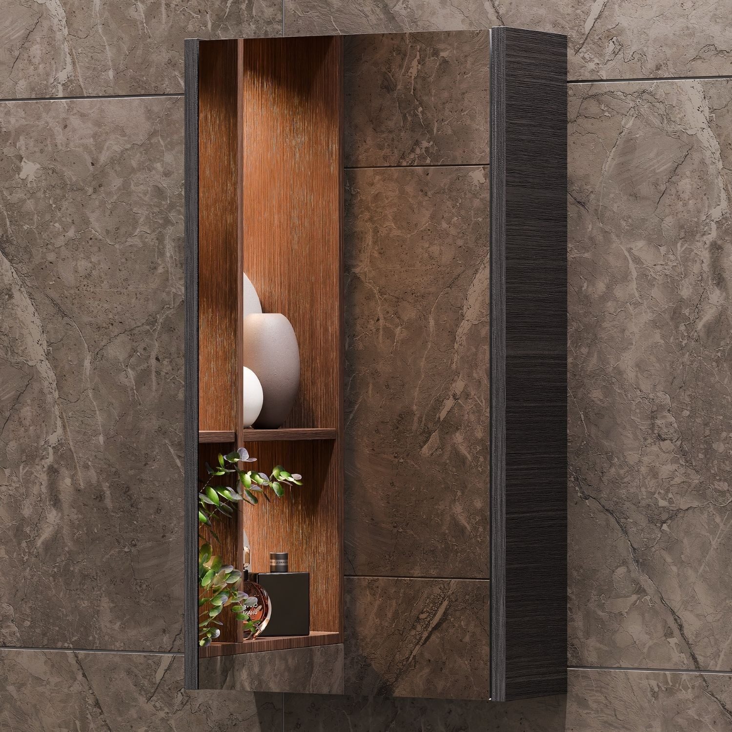 Planetmöbel Badezimmerspiegelschrank Spiegelschrank 40cm (Anthrazit) günstig online kaufen