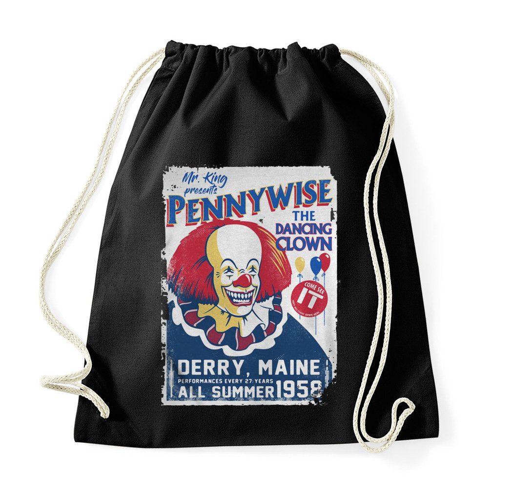Blondie & Brownie Turnbeutel Pennywise_Beutel Horror Clown Patch Print Turnbeutel Retro (Einzelartikel, Einzelstück), Pennywise Horror Zirkus