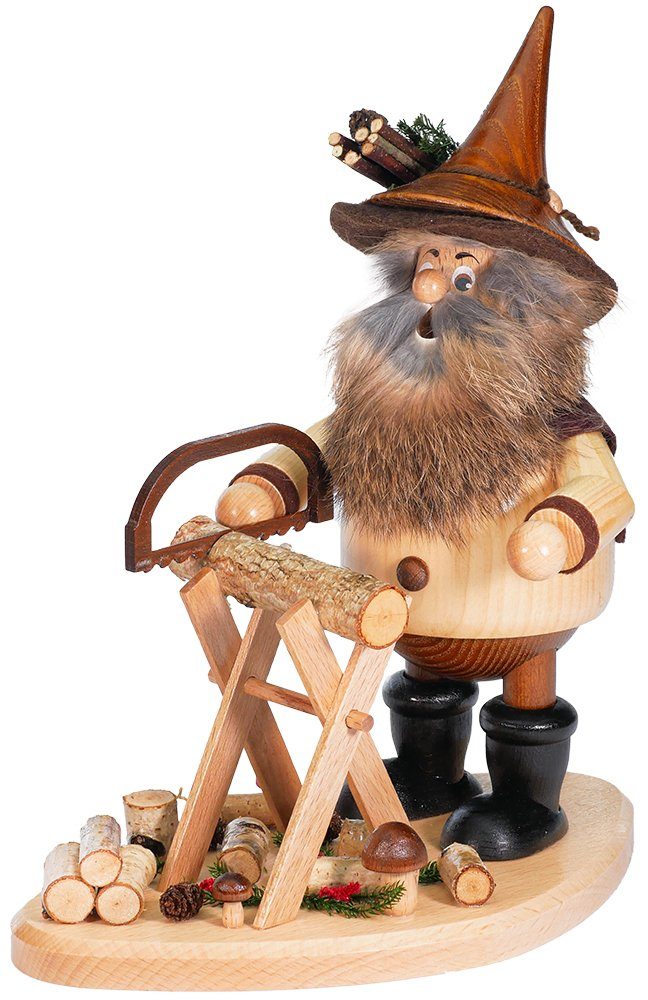 Räuchermännchen Räuchermann Waldwichtel mit Sägebock