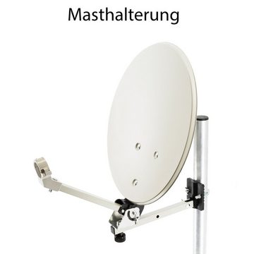 PremiumX Mobile SAT Anlage Single LNB Tischhalter Masthalter Saugfuß Koffer SAT-Antenne