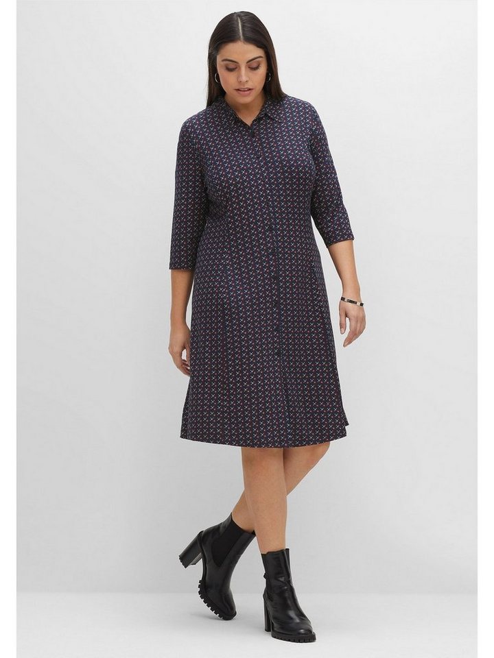 Sheego Jerseykleid Große Größen in Hemdblusen-Stil, leicht elastisch