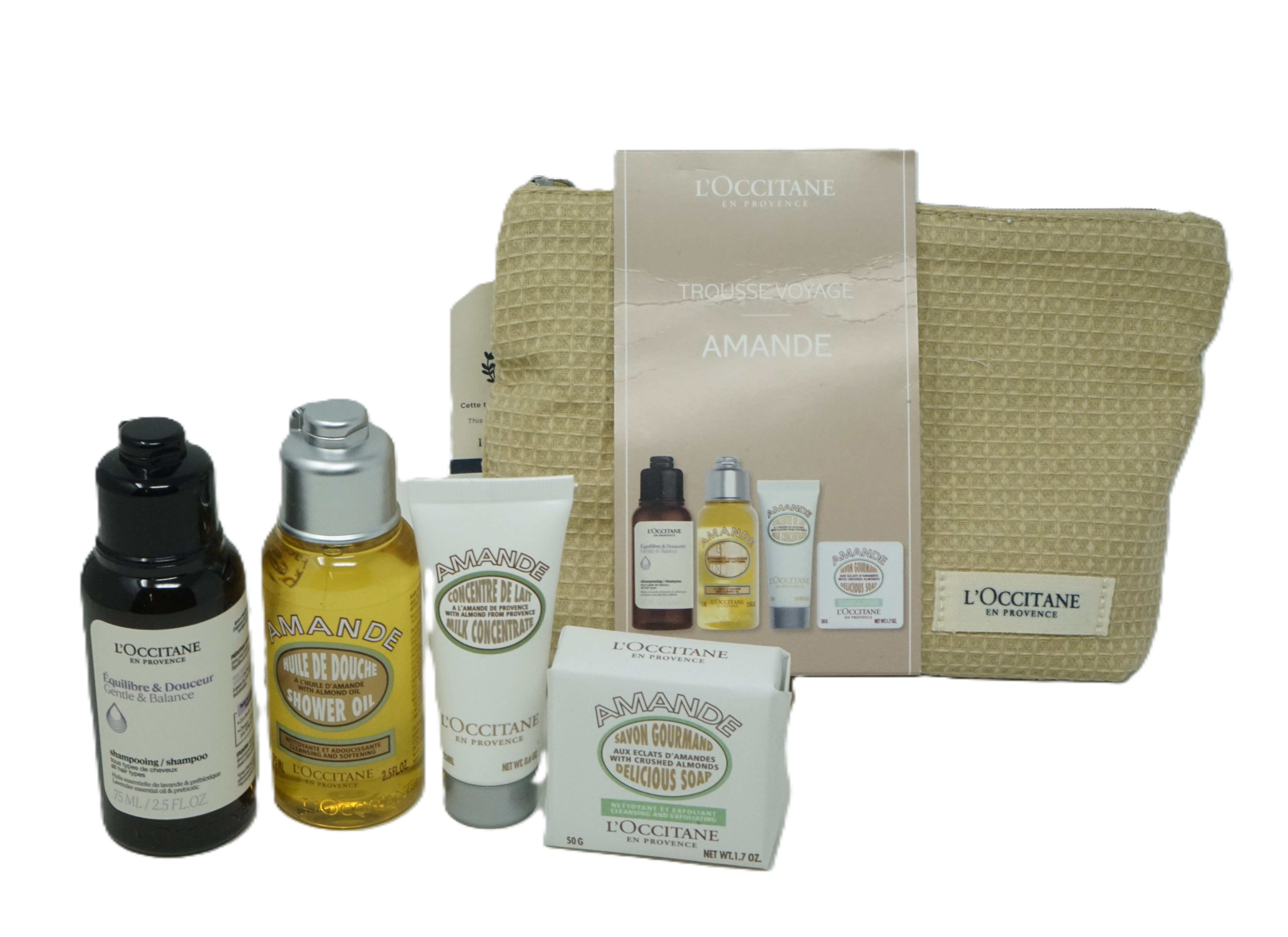 L'OCCITANE Hautreinigungs-Set L’Occitane Trousse Voyage Amande Set shampoo, Shower oil, Milk, Soap