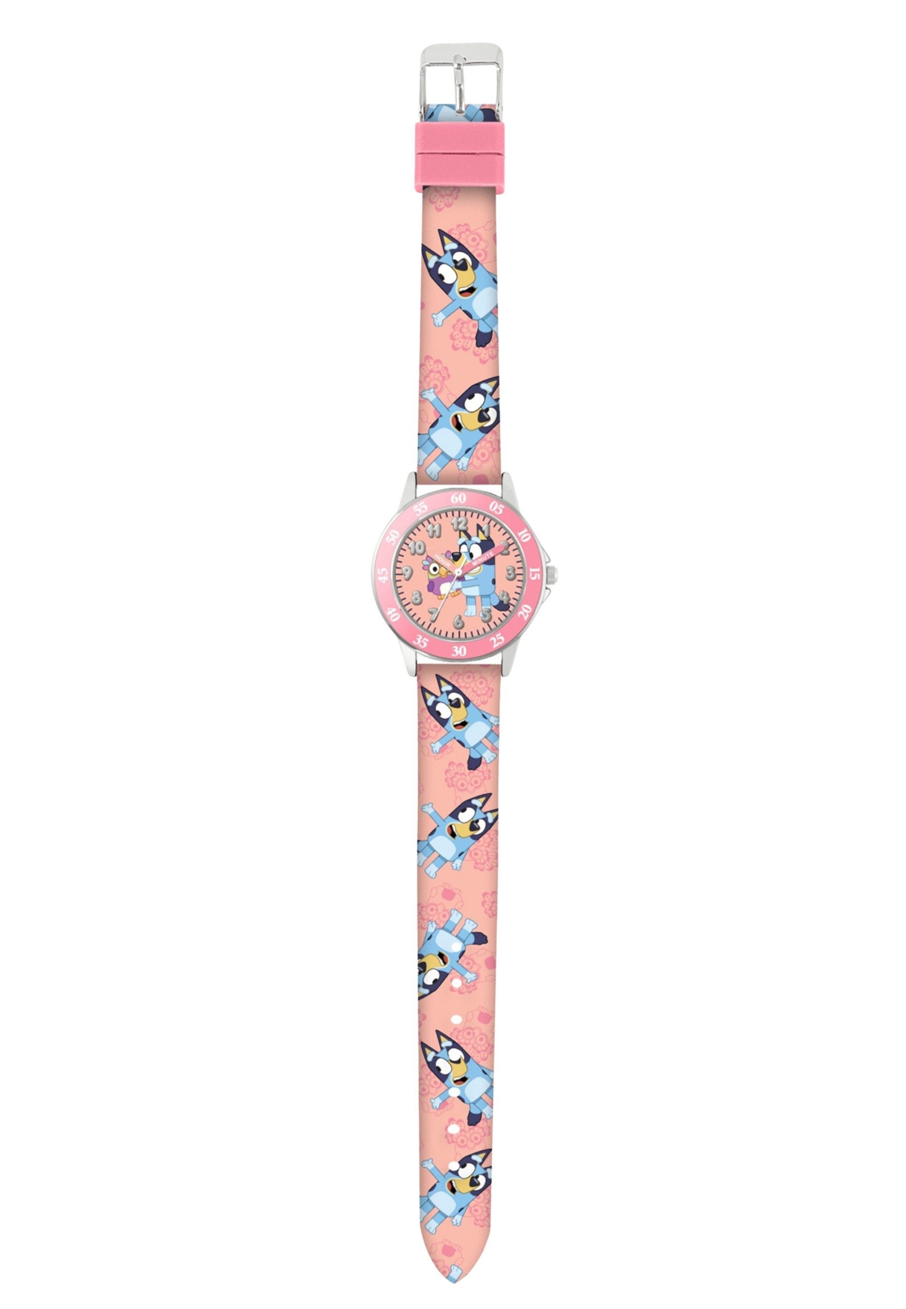 Disney Armband Bluey Lern-Uhr mit Pinkem Armband (Set)